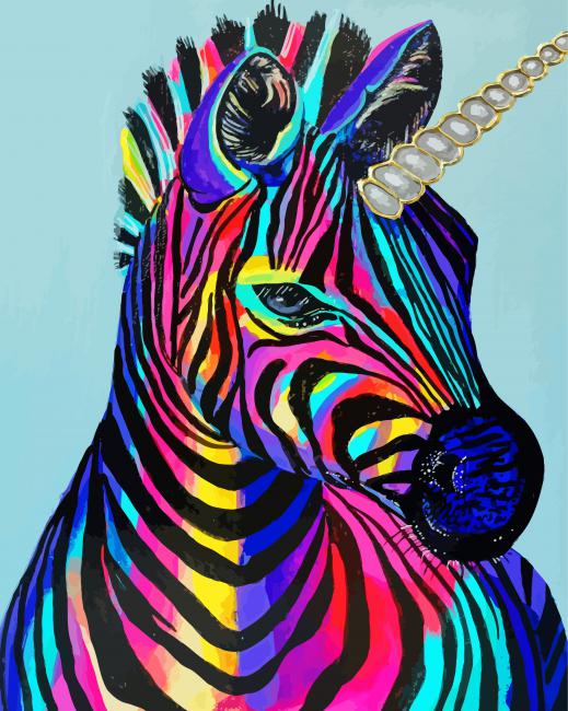Rainbow Zebra Diamond Painting 